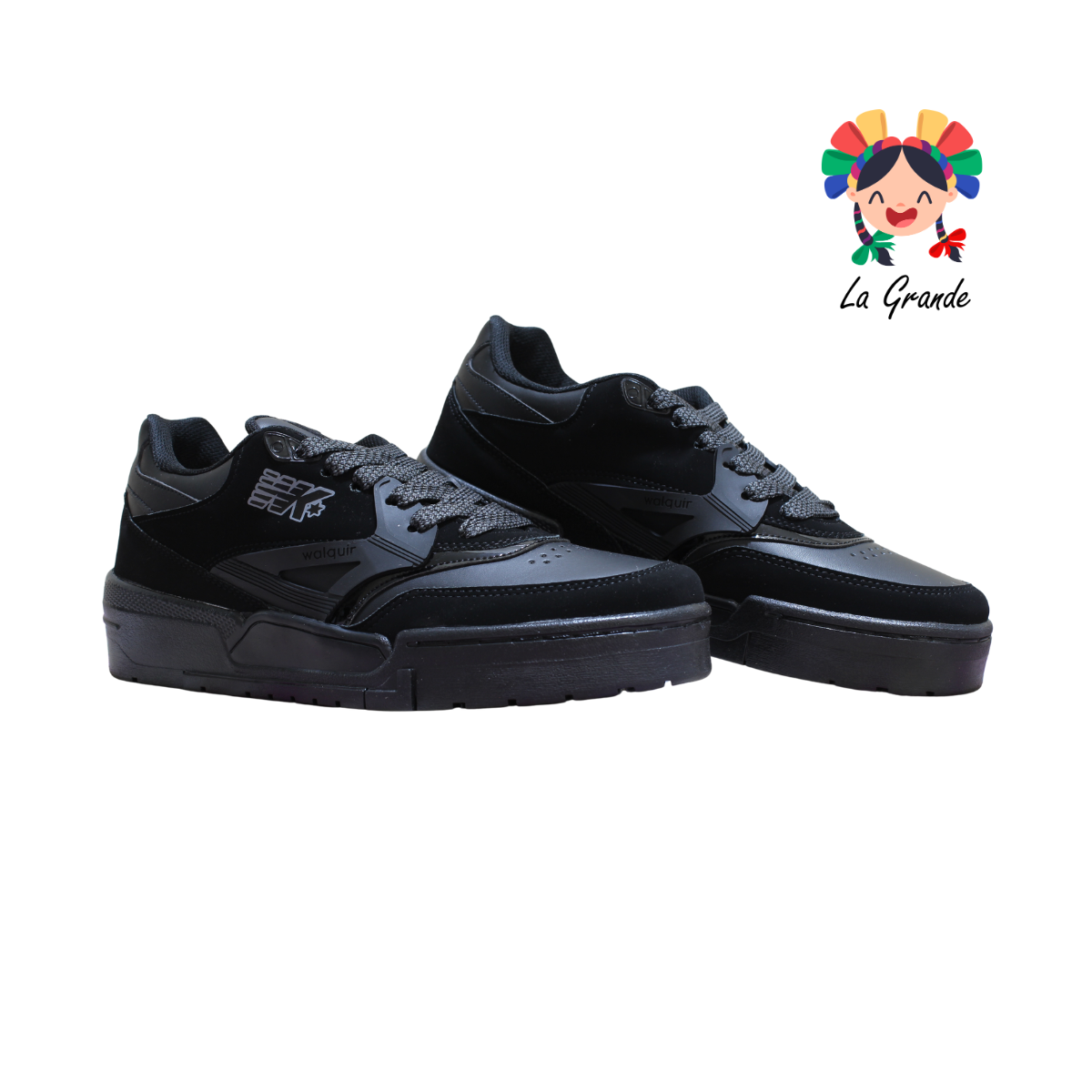 833 WALKQUIR Negro Negro Tenis Casual para Caballero