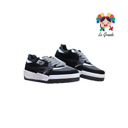 833 WALKQUIR Negro Blanco Tenis Casual para Dama y Joven