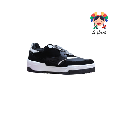833 WALKQUIR Negro Blanco Tenis Casual para Dama y Joven