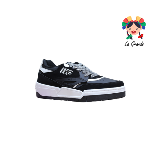 833 WALKQUIR Negro Blanco Tenis Casual para Dama y Joven