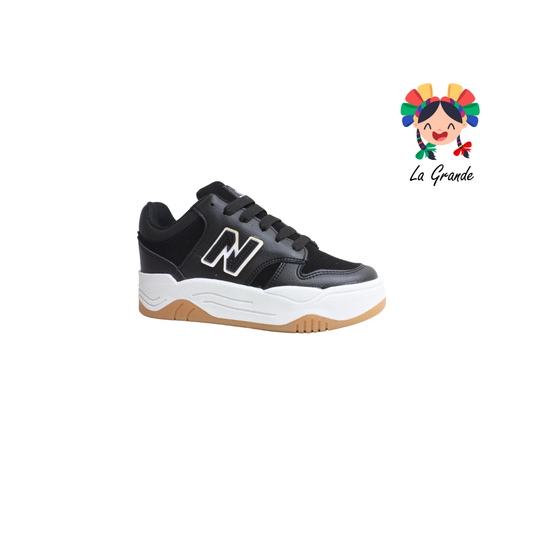 172 HEBOX Negro Blanco Tenis Casual para Niña y Niño
