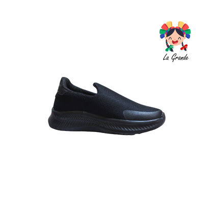 011 TORONTO Negro Negro Textil Tenis Mocasin para Dama