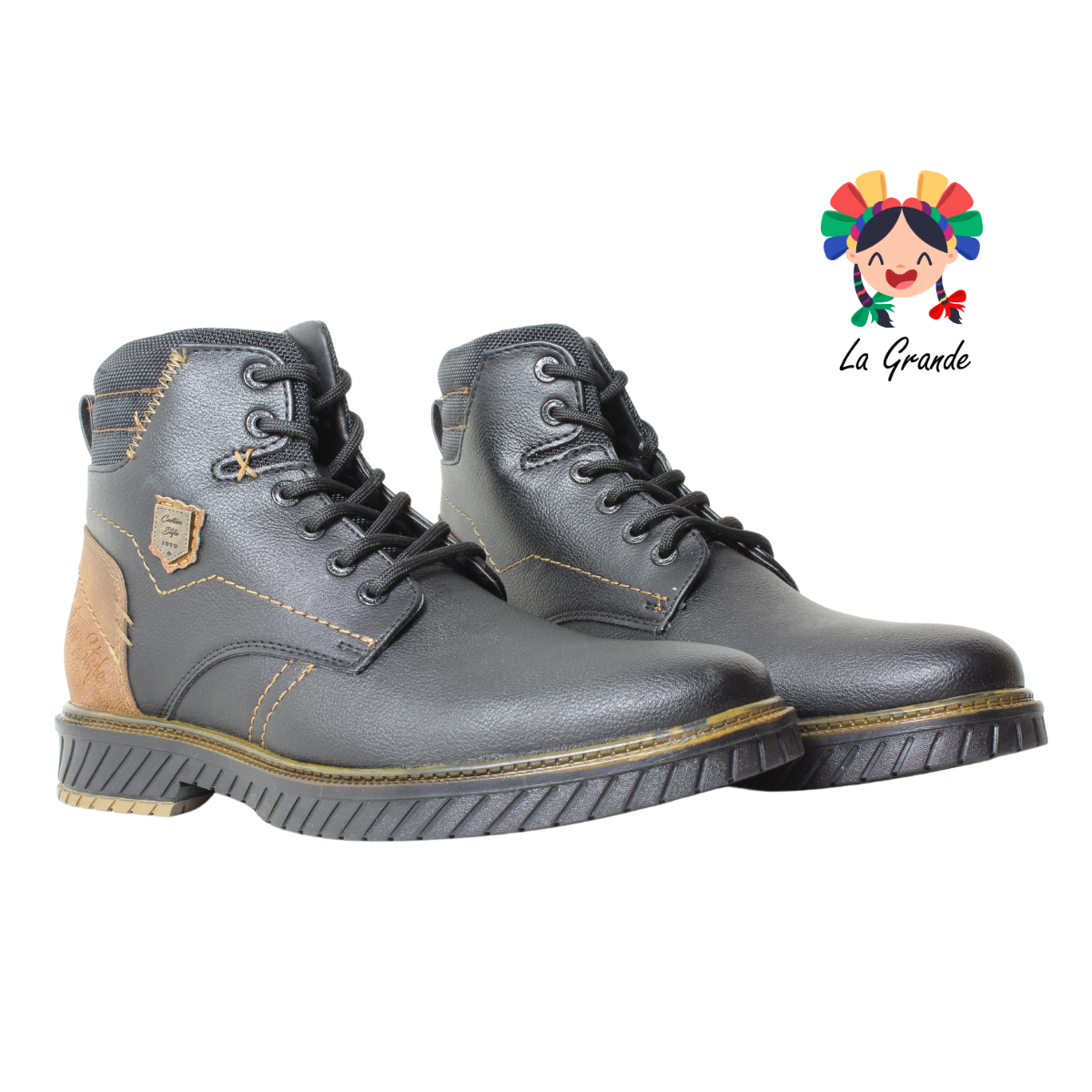 8407 CUSTOM Negro Camel Flother Zapato Casual para Caballero