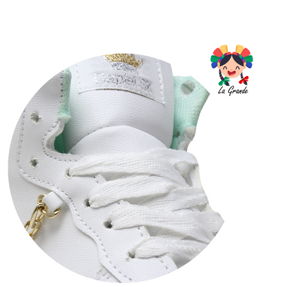 840 CAPIEL´SK Blanco Menta Sint Tenis Escolar para Dama