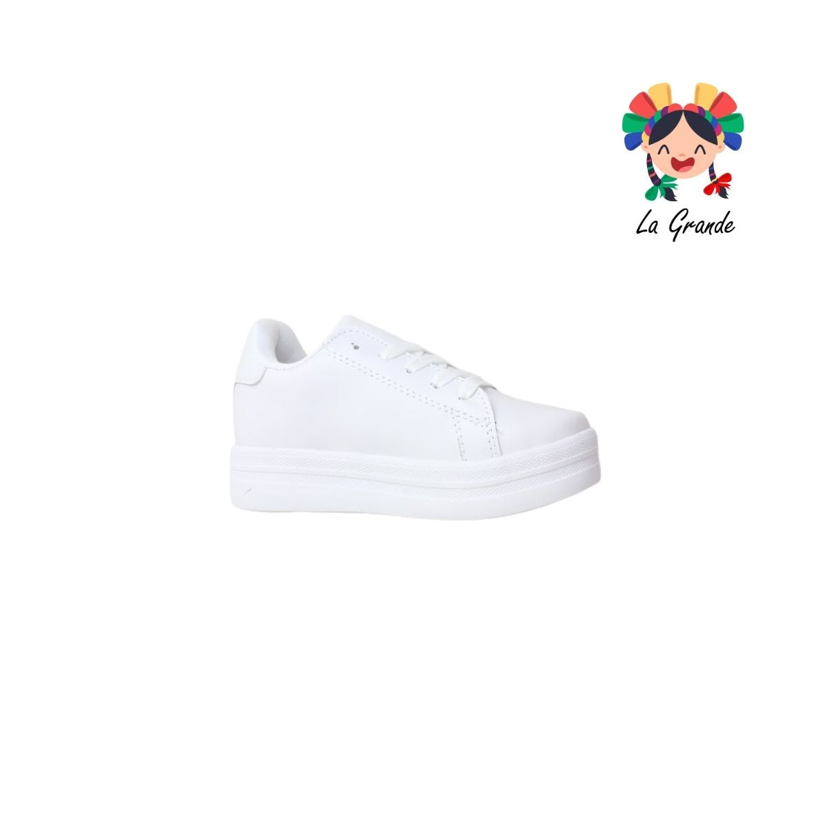 840 Flor CHAMPS Blanco Fiusha Sint Tenis Casual para Niña