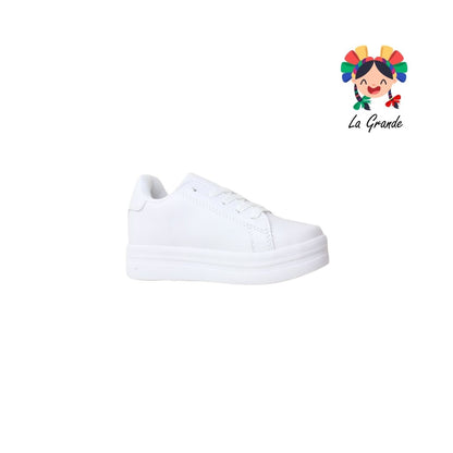 840 Flor CHAMPS Blanco Fiusha Sint Tenis Casual para Niña