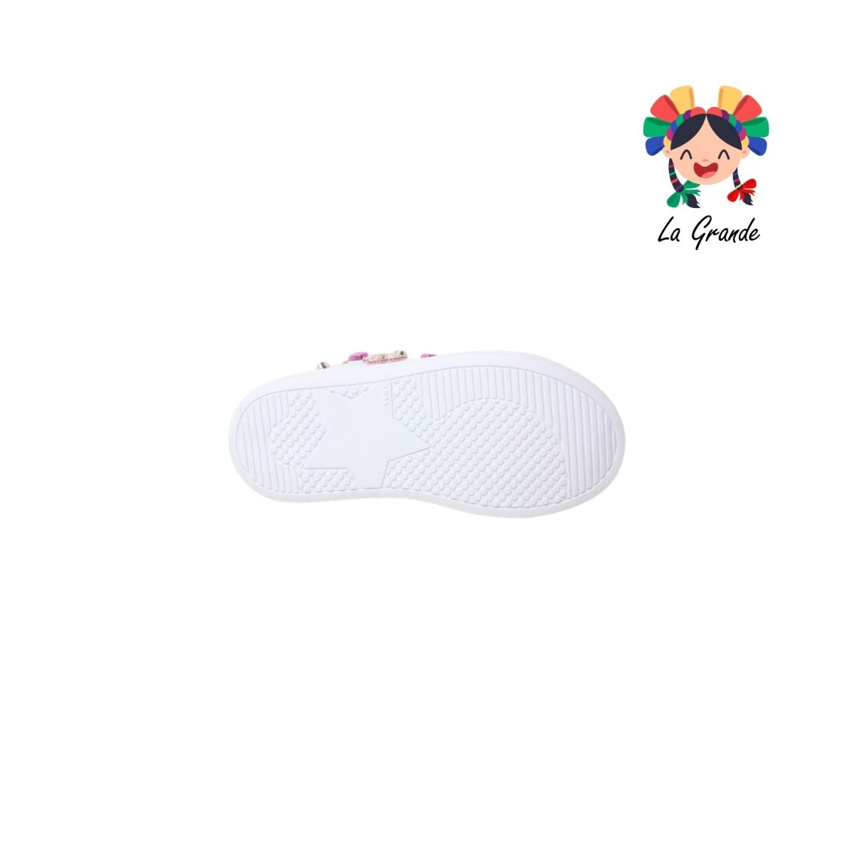 840 Flor CHAMPS Blanco Fiusha Sint Tenis Casual para Niña