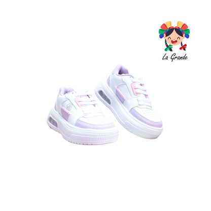 5000 TERRYBLITO Blanco Lila Tenis Casual para Niña