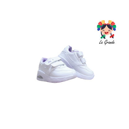 744 APT Blanco Lila Napa Tenis Casual para Niña