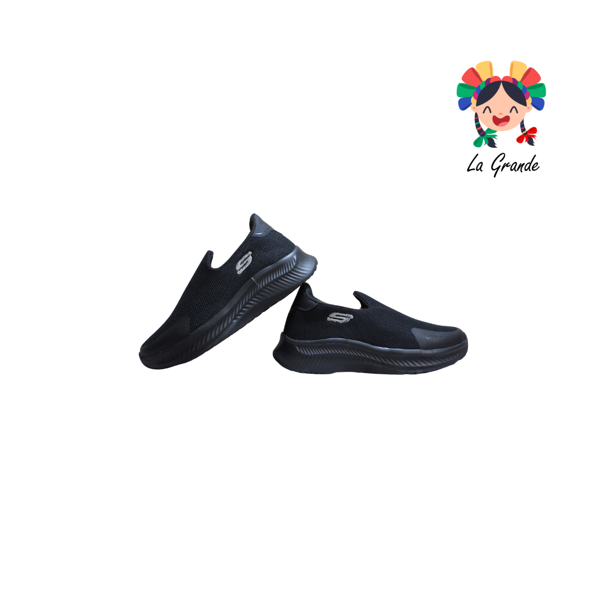 011 TORONTO Negro Negro Textil Tenis Mocasin para Dama