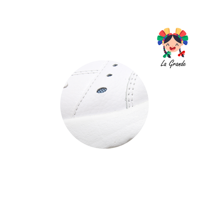 8507 PIRMA Blanco Blanco Piel Tenis Escolar para Dama y Joven Original