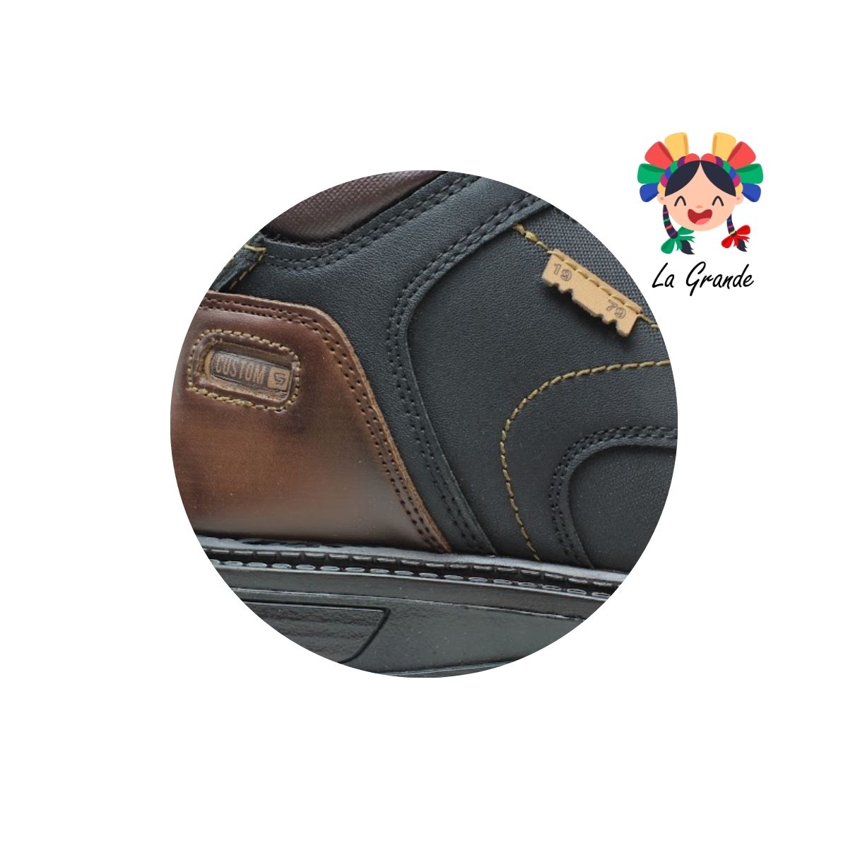 8602 CUSTOM Negro Miel Atanado Bota Casual para Caballero