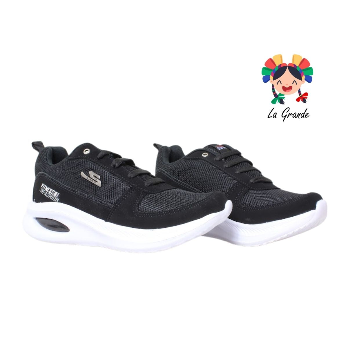 860 SPEIS10 Negro Blanco Tenis Deportivo con Válvula para Dama y Joven