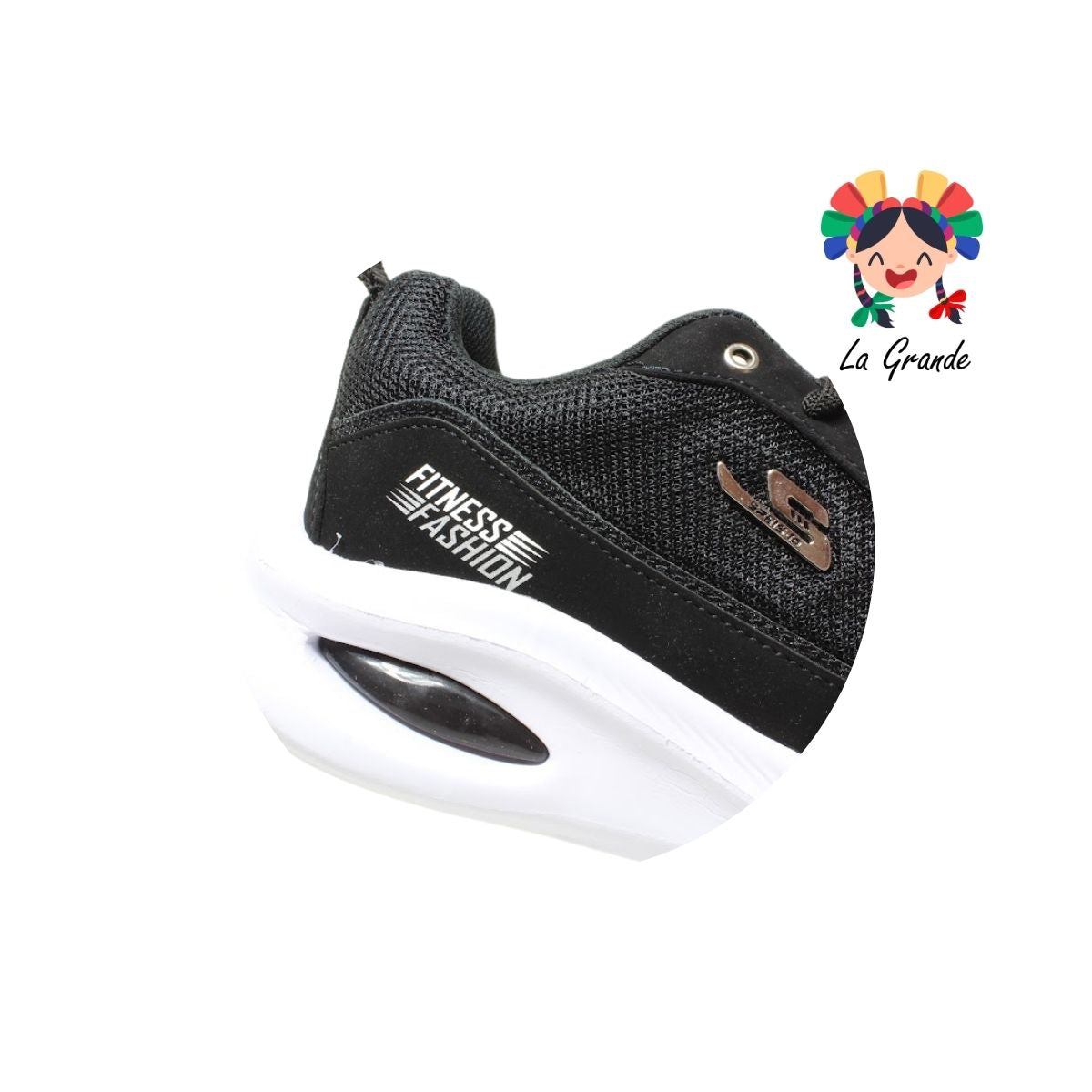 860 SPEIS10 Negro Blanco Tenis Deportivo con Válvula para Dama y Joven