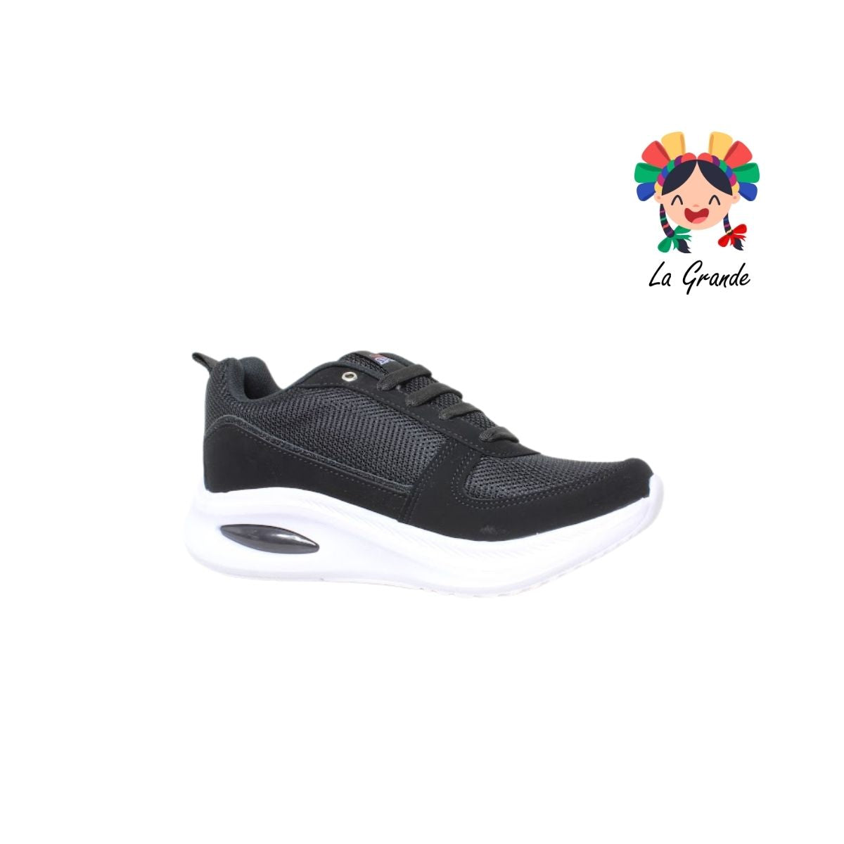 860 SPEIS10 Negro Blanco Tenis Deportivo con Válvula para Dama y Joven