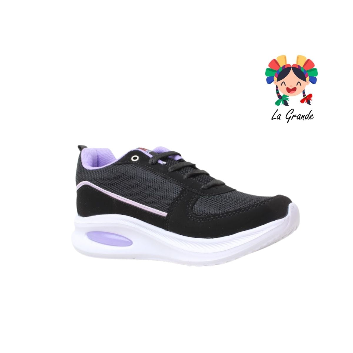 860 SPEIS10 Negro Lila Tenis Deportivo para Dama
