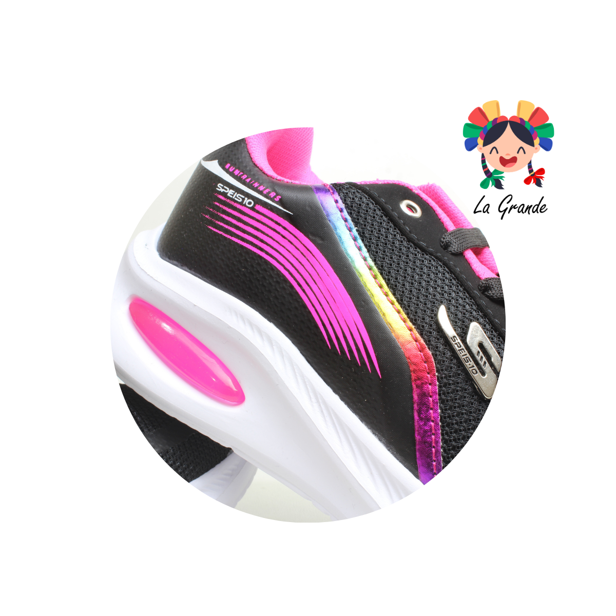 865 SPEIS10 Negro Fiusha Tenis Deportivo con Válvula para Dama