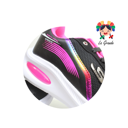 865 SPEIS10 Negro Fiusha Tenis Deportivo con Válvula para Dama