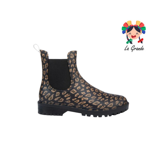 8682 PINK Multicolor Leopardo Bota de Lluvia para Dama