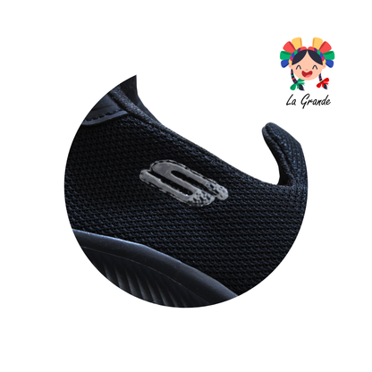 011 TORONTO Negro Negro Textil Tenis Mocasin para Dama