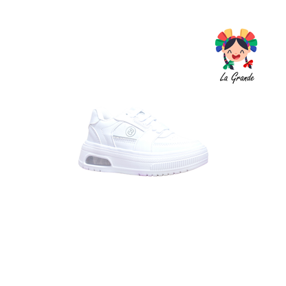 5000 TERRYBLITO Blanco Plata Tenis Casual para Niña y Niño