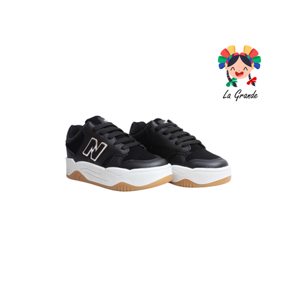 172 HEBOX Negro Blanco Tenis Casual para Niña y Niño