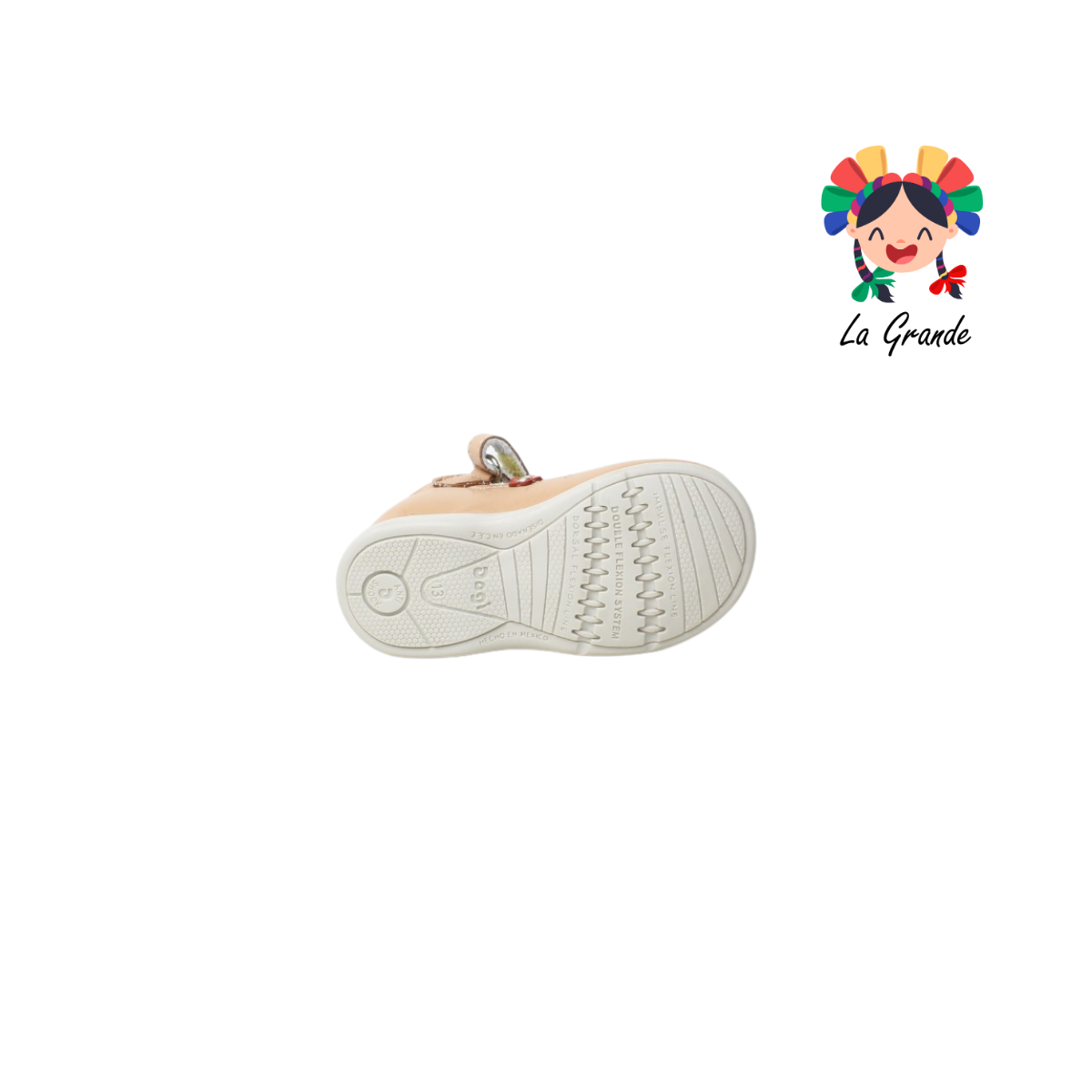 8776 DOGI Rosa Chabacano Piel Zapato Casual para Bebé