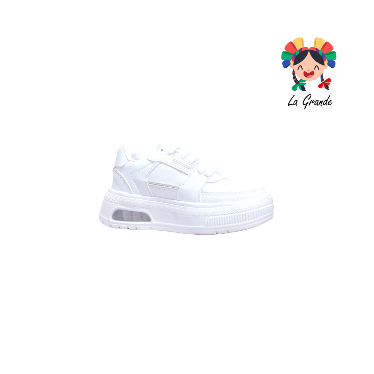 5000 TERRYBLITO Blanco Plata Tenis Casual para Niña y Niño