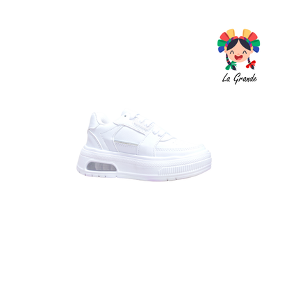 5000 TERRYBLITO Blanco Plata Tenis Casual para Niña y Niño