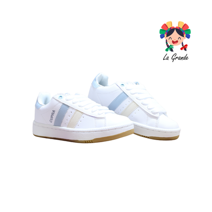 880 CUPRA Bco Cielo Bge Sintetico Tenis Casual para Dama y Joven