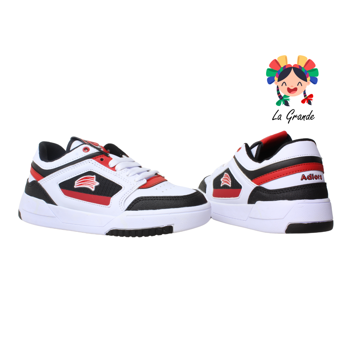 1722 ADIORA Bco Ngo Rojo Tenis Casual para Dama