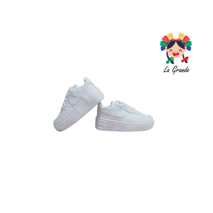 002 LERMI Blanco Blanco Sint Tenis Escolar Para Niña, Niño y Caballero