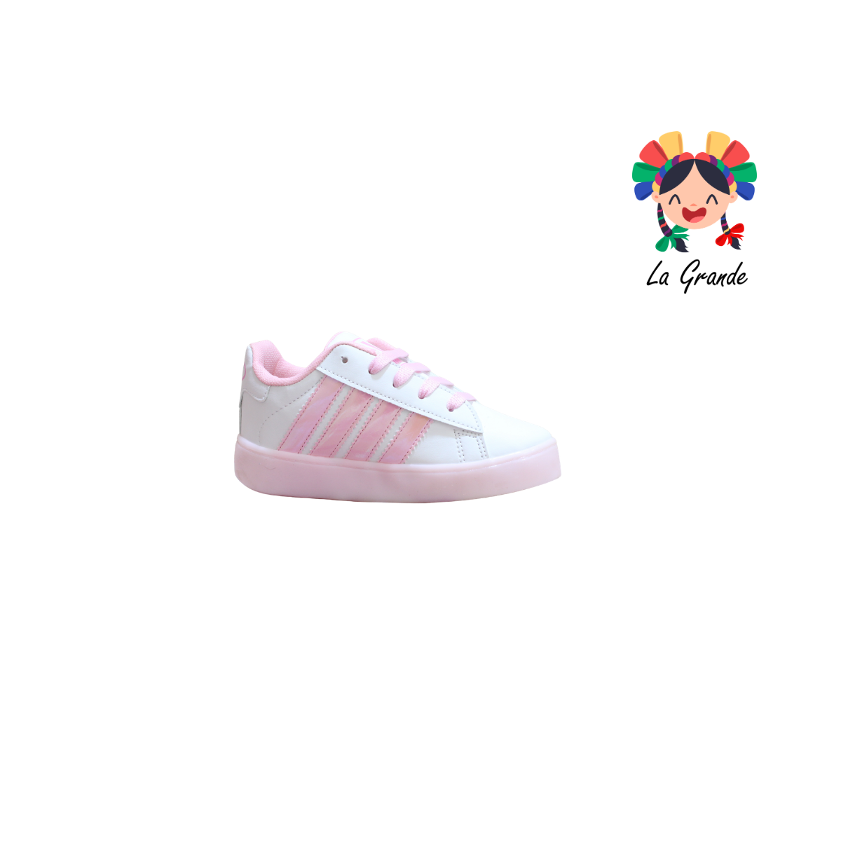 V-040 VANNI CLUB Rosa Blanco Sintético Tenis Casual Para Niña