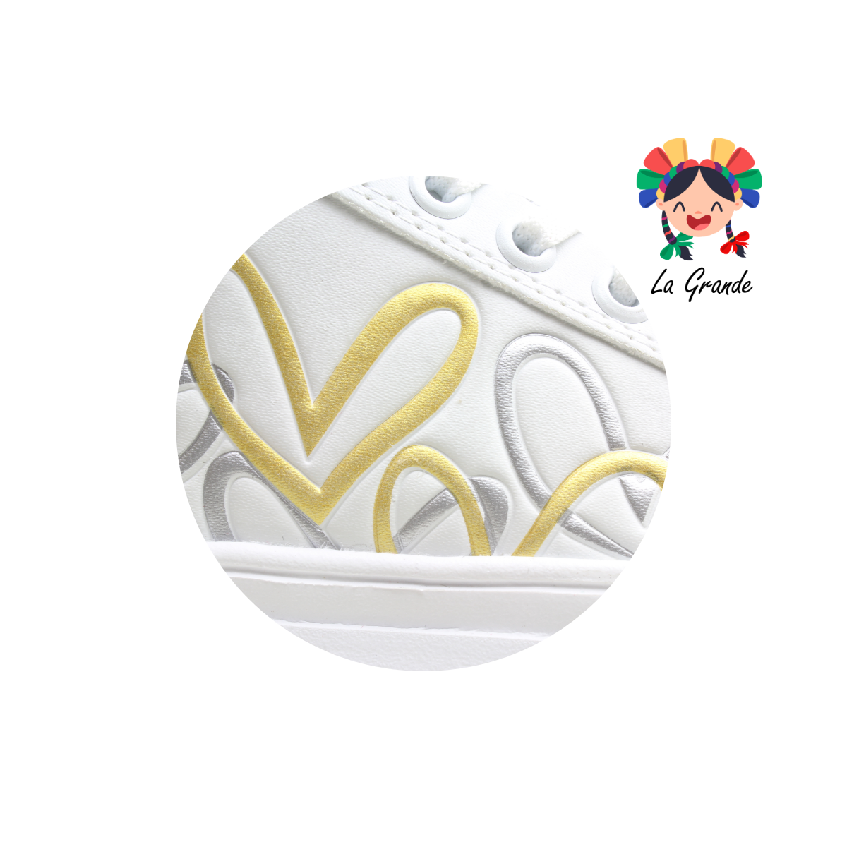 9001 FRIDAYS Blanco Oro Sint Tenis Casual para Dama