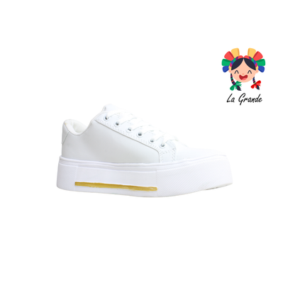 9001 FRIDAYS Blanco Oro Sint Tenis Casual para Dama
