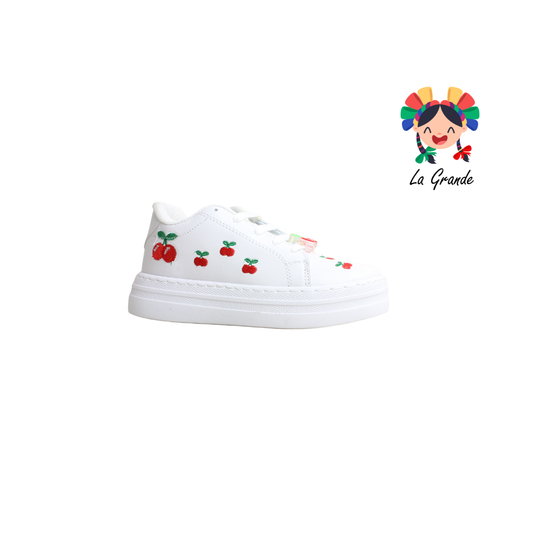 9001 SVIN Blanco Rojo Sintético Tenis Casual para Bebé, Niña, Niño, Dama y Joven