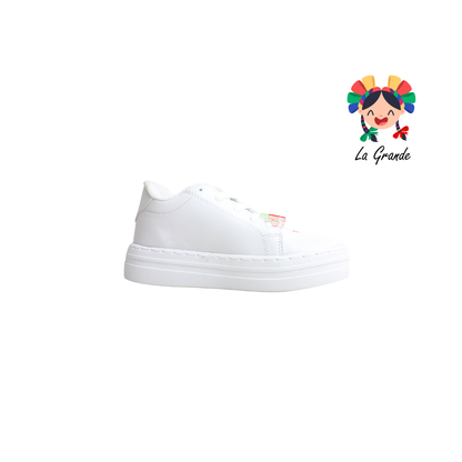 9001 SVIN Blanco Rojo Sintético Tenis Casual para Bebé, Niña, Niño, Dama y Joven