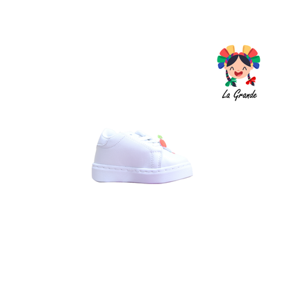 9001 SVIN Blanco Rojo Sintético Tenis Casual para Bebé, Niña, Niño, Dama y Joven