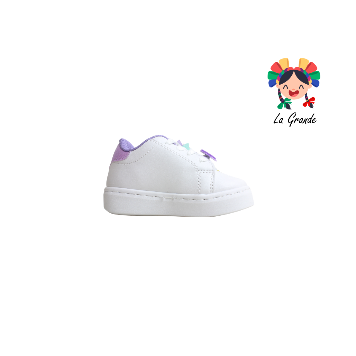9002 SVIN Blanco Multicolor Tenis Casual para Bebe y Niña