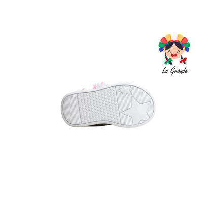 9002 SVIN Blanco Multicolor Tenis Casual para Bebe y Niña