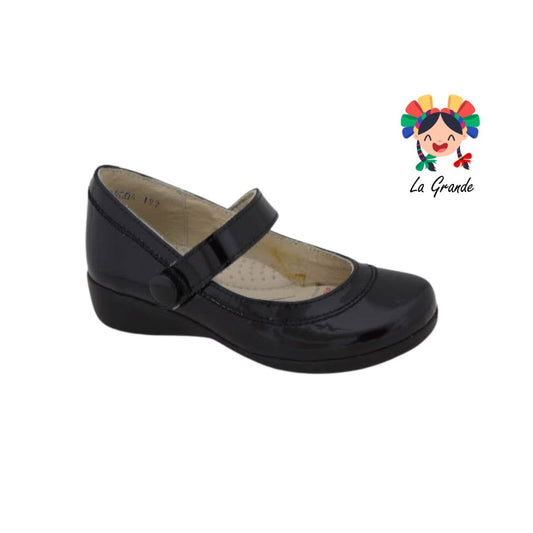 9006 DOGI Negro Charol Zapato Escolar para Niña