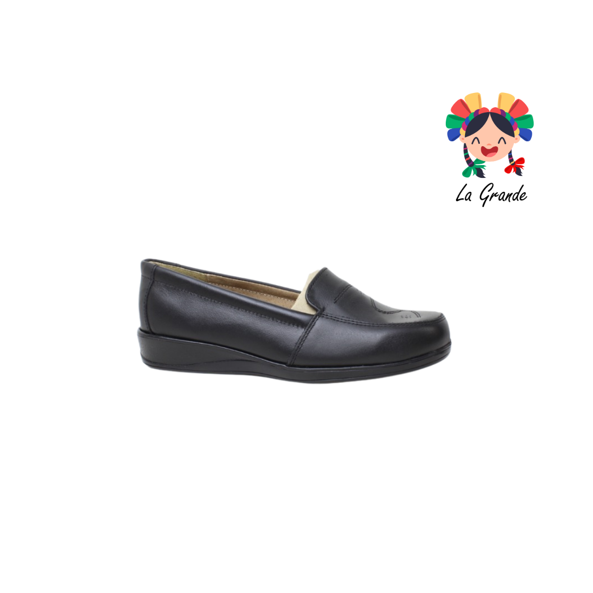 9007 MAXI CONFORT Negro Piel Zapato Casual para Dama