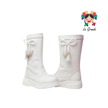 900 ANZASTIGA Latte Sintético Bota Casual Alta para Niña