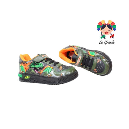 900 DINO ON KIDS Ngo Vde Nja Sintético Tenis con Luces para Niño