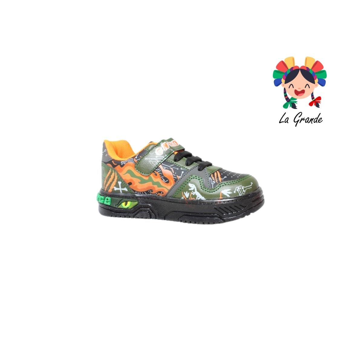 900 DINO ON KIDS Ngo Vde Nja Sintético Tenis con Luces para Niño