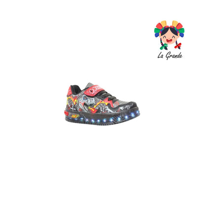 900 DINO ON KIDS Oxf Rojo Ngo Sintético Tenis con Luces para Niño
