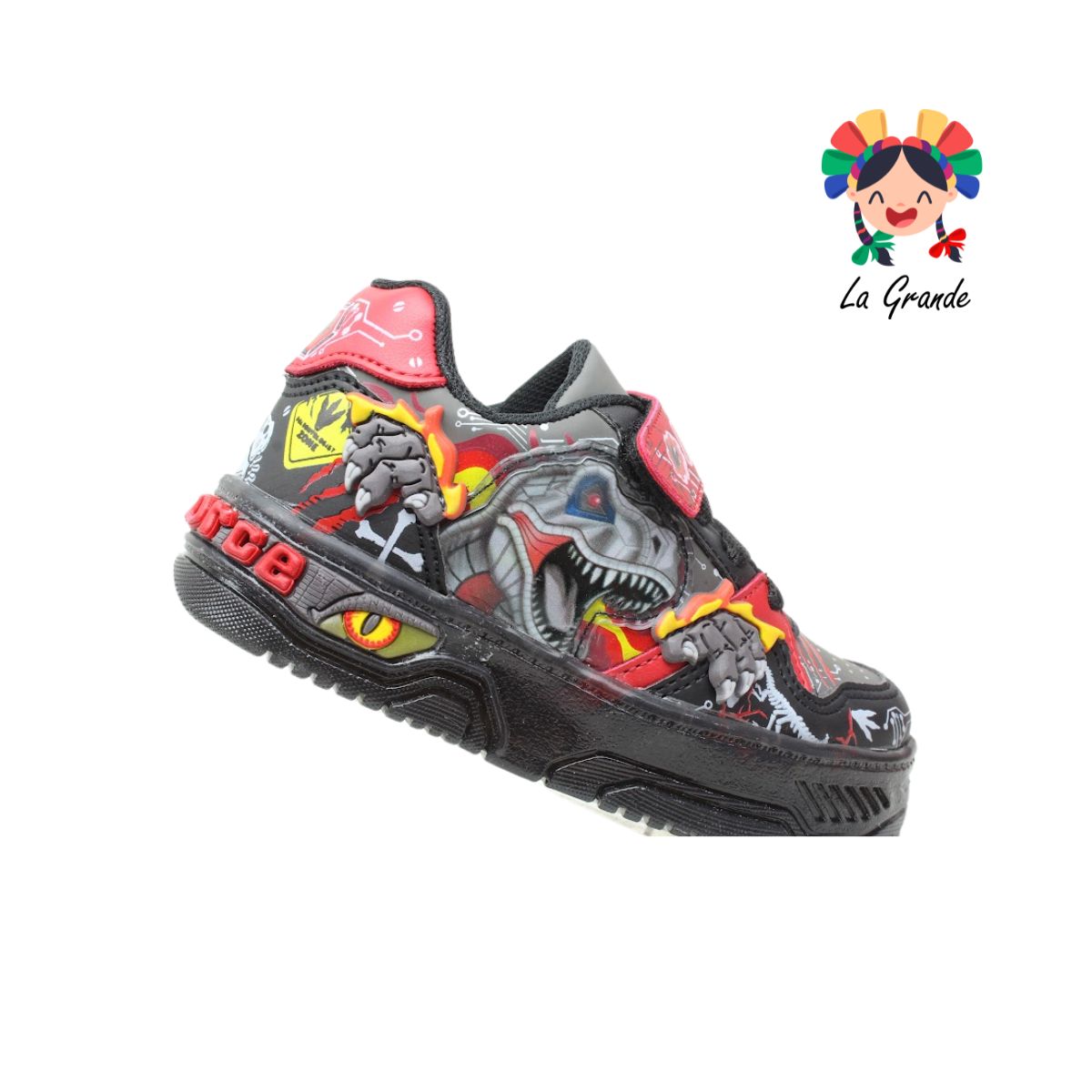900 DINO ON KIDS Oxf Rojo Ngo Sintético Tenis con Luces para Niño