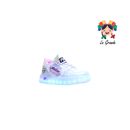 900 HUNTE ON KIDS Cielo Rosa Glitter Sint Tenis con Luces Led para Bebé, Niña y Niño