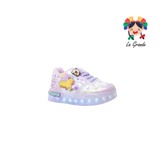 900 CAPI ON KIDS Lila Glitter Sint Tenis con Luces Led para Niña