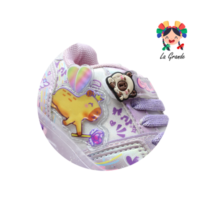 900 CAPI ON KIDS Lila Glitter Sint Tenis con Luces Led para Niña
